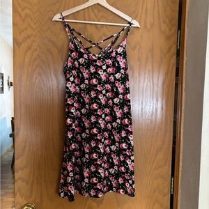 Xhilaration Black and Pink Floral Dress